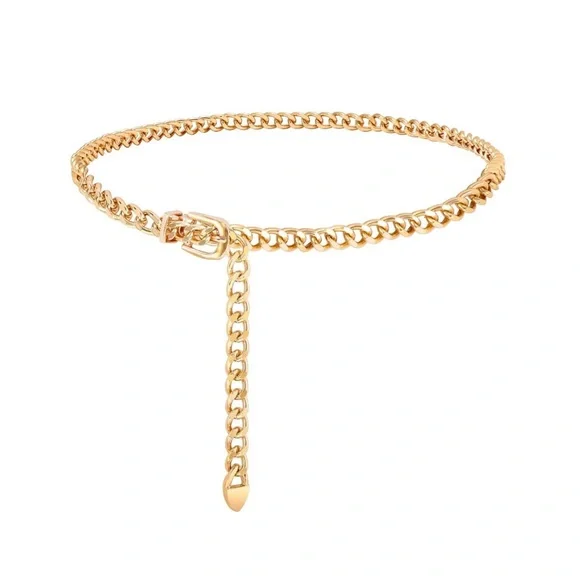Women’s Gold metal chain link belt - Picture 2 of 2
